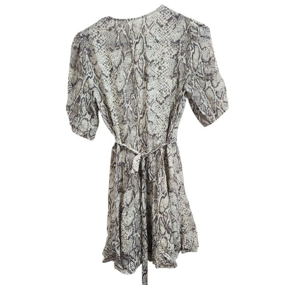 REFORMATION Monica Wrap Dress Mini Snakeskin Print Size SX Animal Print Boho - Picture 5 of 9